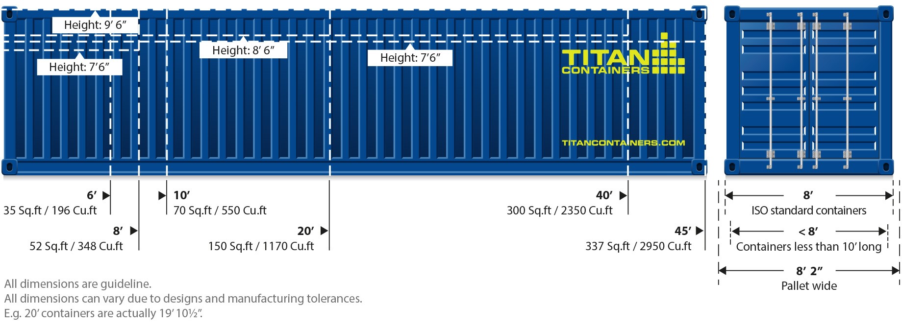 CONTAINER DIMENSIONS GUIDE TITAN CONTAINERS 6 8 10 20 40 FOOT