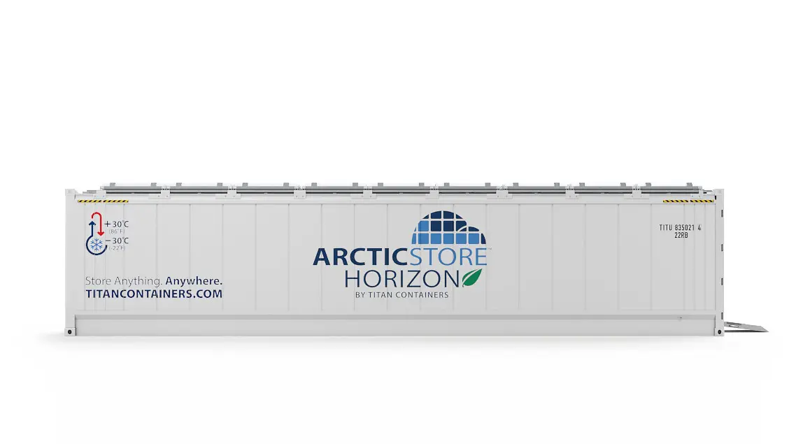 40ft ArcticStore Horizon Sustainable Refrigerated Container Side View