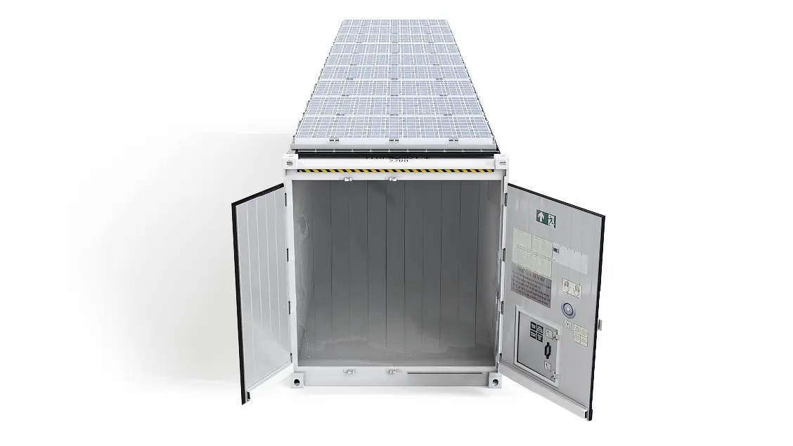 40ft ArcticStore Horizon with Solar Panels Open Doors Front View